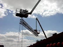 Track system over rooftops